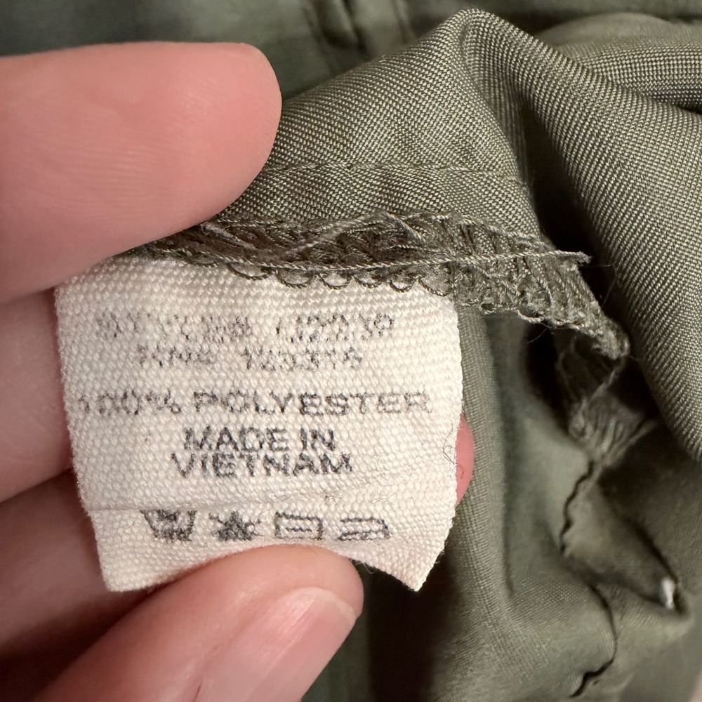 Iris Los Angeles Womens Olive Green Hooded Anorak Utility Jacket Medium - Picture 5 of 7